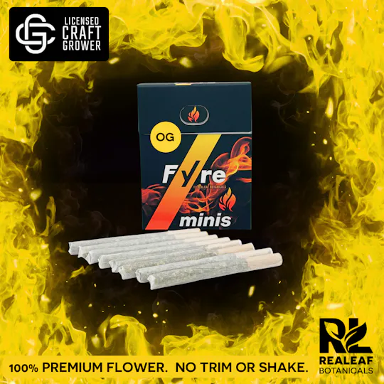 Realeaf Botanicals - Fyre OG Mini Uninfused Emberz 8-Pack Pre-Rolls 2.4g - 1