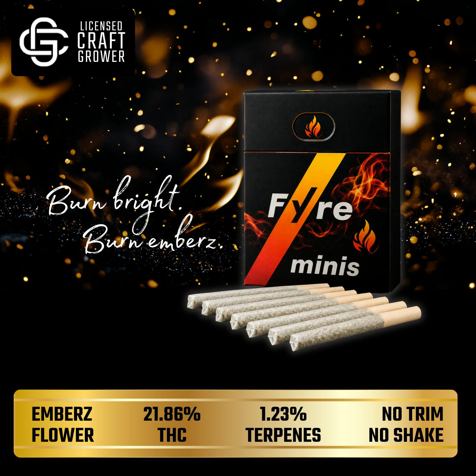 Realeaf Botanicals - Fyre OG Mini Uninfused Emberz 8-Pack Pre-Rolls 2.4g - 1