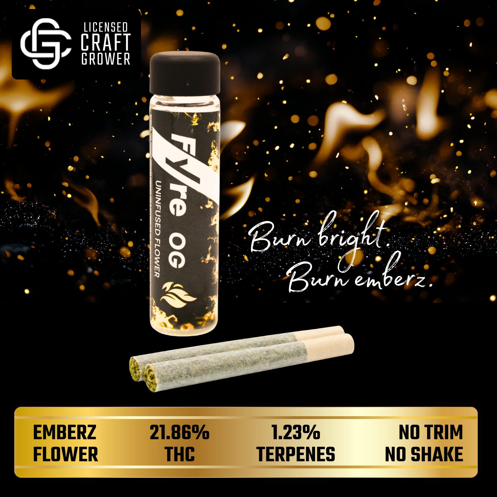 Realeaf Botanicals - Fyre OG Uninfused Emberz Pre-Rolls 2-Pack 1.0g - 1