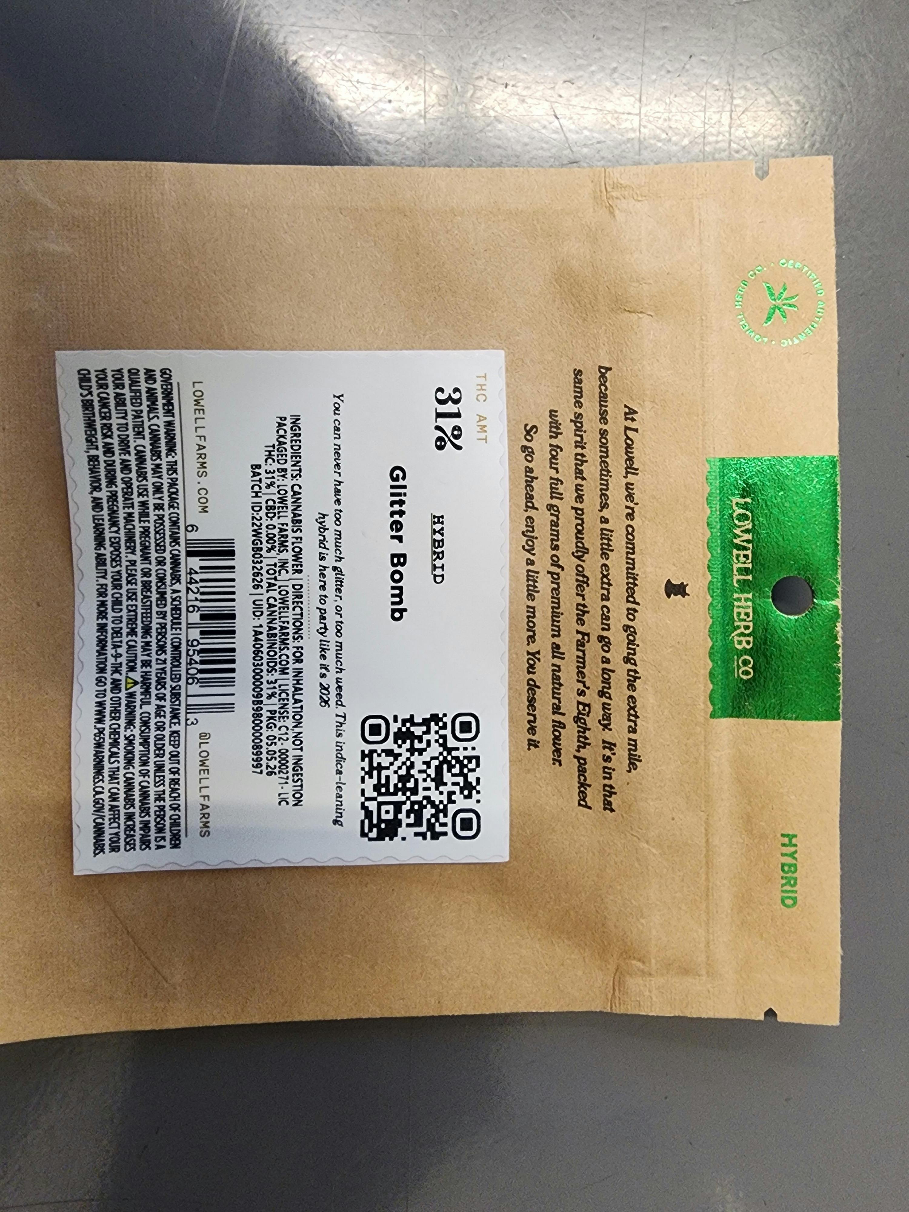 Lowell Farms - LOWELL FARMERS EIGHTH, Glitter Bomb, Hybrid, 4G - 1
