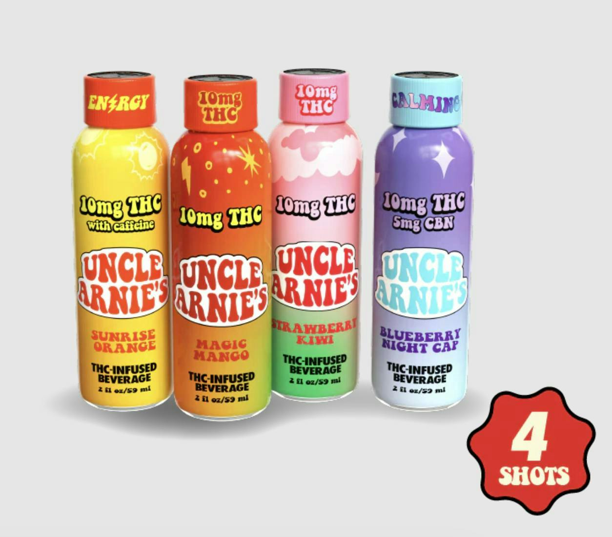 Uncle Arnies - The Shots Starter Pack | Non-Carbonated | 3mg/ea | 12oz | 24pk - 1