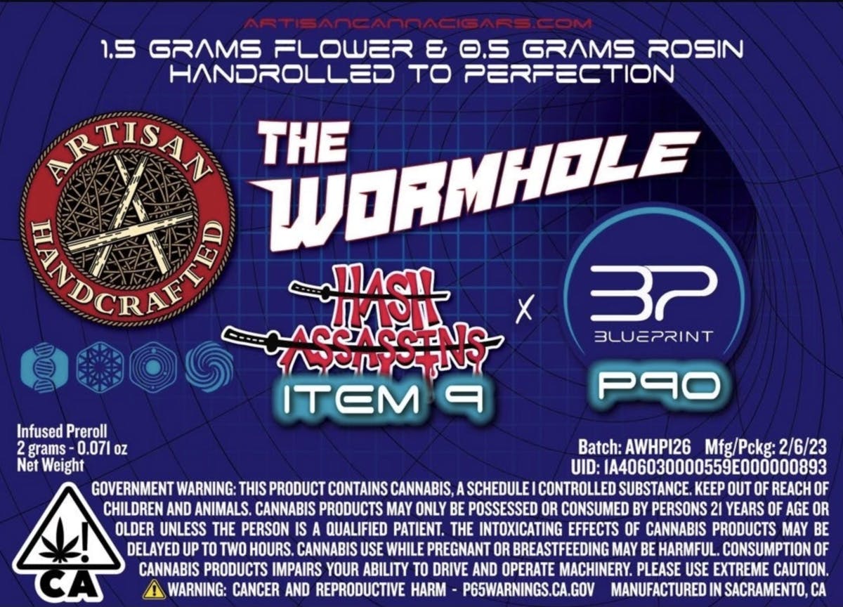 Artisan Canna Cigars - Artisan | Blueprint P90 x Hash Assassins Item9 | Wormhole Joint | 2g - 1