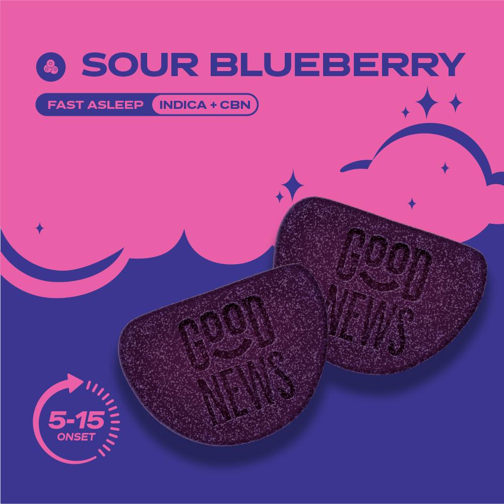 Good News - Good News | Fast Asleep | Sour Blueberry Gummies | 100mg | 20ct | 5mg/ea - 1