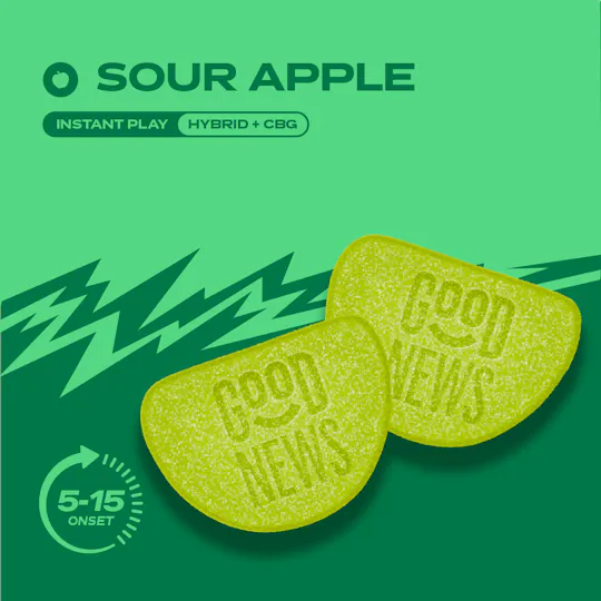 Good News - Good News | Instant Play | Sour Apple Gummies | 100mg | 20ct | 5mg/ea - 1