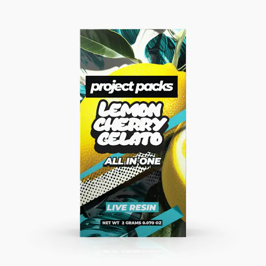 Project Packs - Lemon Cherry Gelato | Live Resin Disposable | 2g - 1