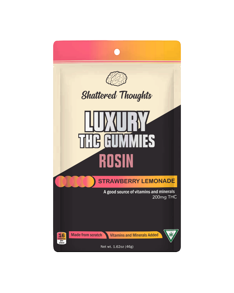 Shattered Thoughts - Strawberry Lemonade Hash Rosin Gummies | 200mg | 10ct | 20mg/ea - 1