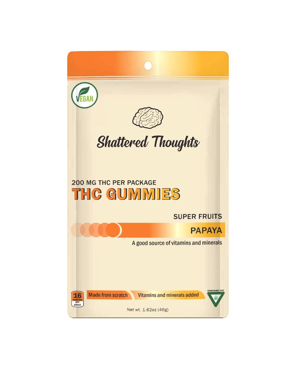 Shattered Thoughts - Shattered Thoughts | Papaya Vegan Gummies | 200mg | 10ct | 20mg/ea - 1