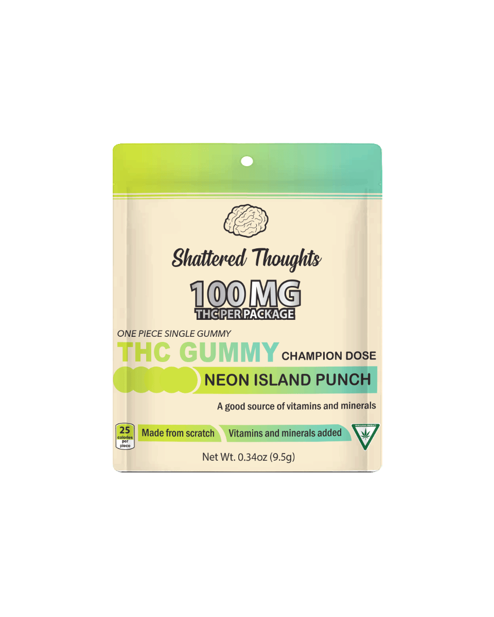 Shattered Thoughts - Shattered Thoughts | Neon Island Punch Single Gummy | 100mg - 1
