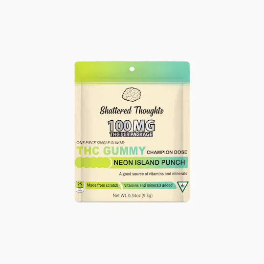 Shattered Thoughts - Shattered Thoughts | Neon Island Punch Single Gummy | 100mg - 1