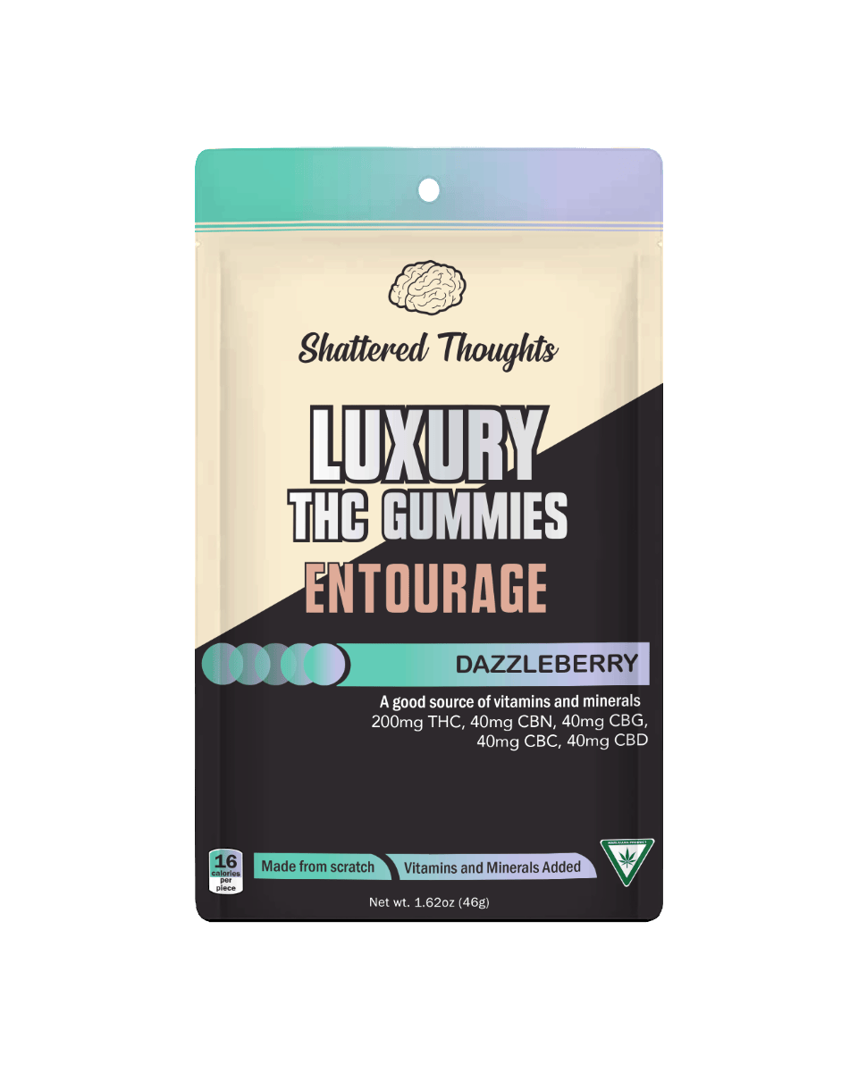 Shattered Thoughts - Dazzleberry Gummies | 5:1:1:1:1 THC:CBG:CBC:CBN:CBD | 200mg | 10ct - 1