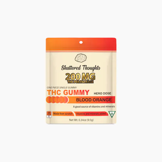 Shattered Thoughts - Shattered Thoughts | Blood Orange Single Gummy | 200mg - 1