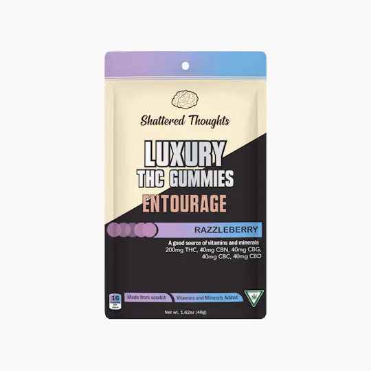 Shattered Thoughts - Razzleberry Gummies | 5:1:1:1:1 THC:CBG:CBC:CBN:CBD | 200mg | 10ct - 1