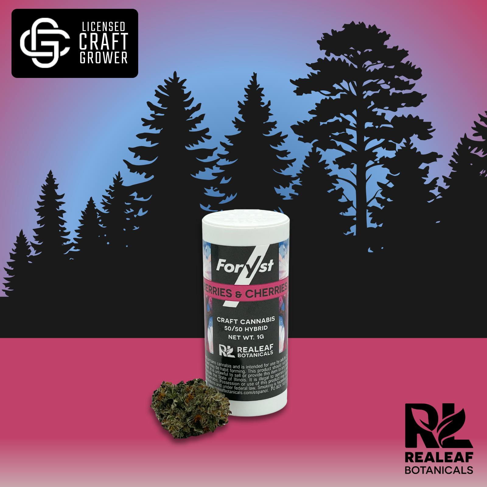 Realeaf Botanicals - Berries & Cherries Foryst Flower 1g - 1