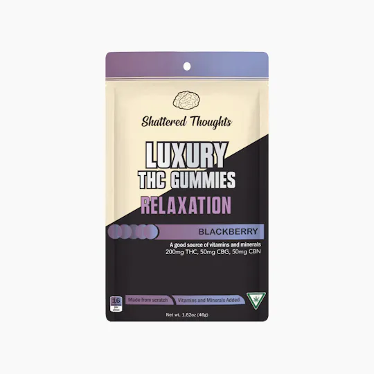 Shattered Thoughts - Blackberry Relaxation Gummies | 4:1:1 THC:CBG:CBN | 200mg | 10ct | 20mg/ea - 1