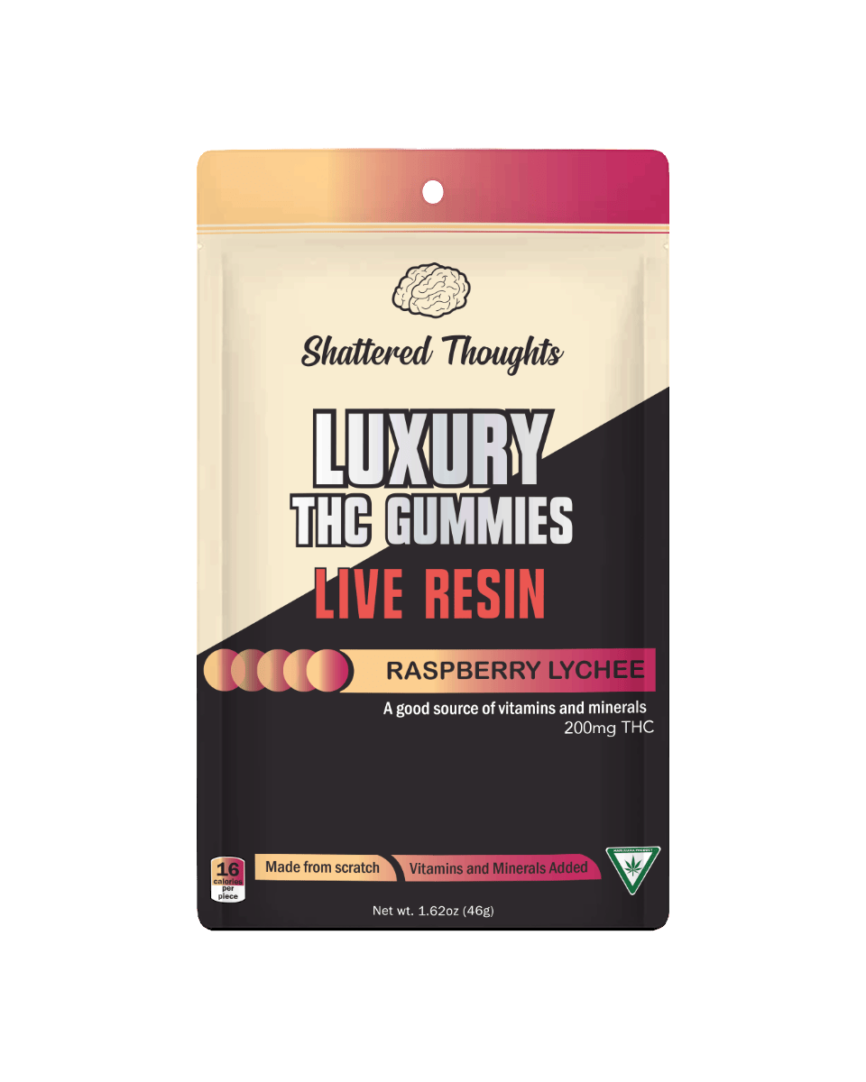 Shattered Thoughts - Shattered Thoughts | Raspberry Lychee Live Resin Gummies | 200mg | 10ct - 1