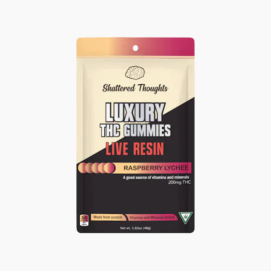 Shattered Thoughts - Shattered Thoughts | Raspberry Lychee Live Resin Gummies | 200mg | 10ct - 1