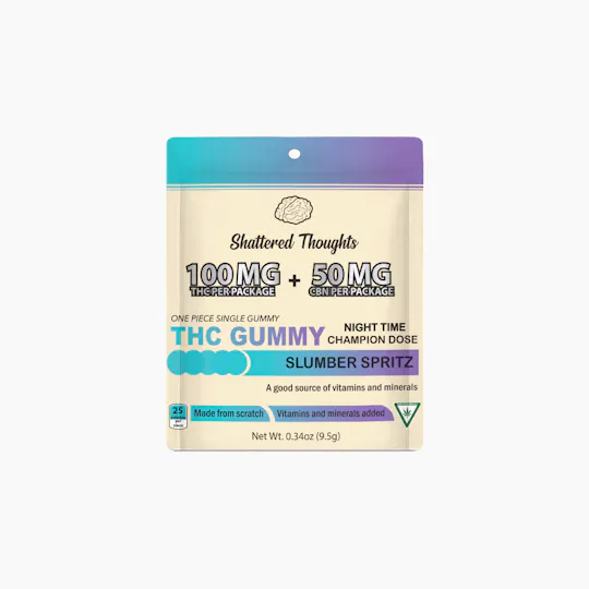 Shattered Thoughts - Shattered Thoughts | Slumber Spritz Single Gummy | 2:1 THC:CBN | 100mg - 1