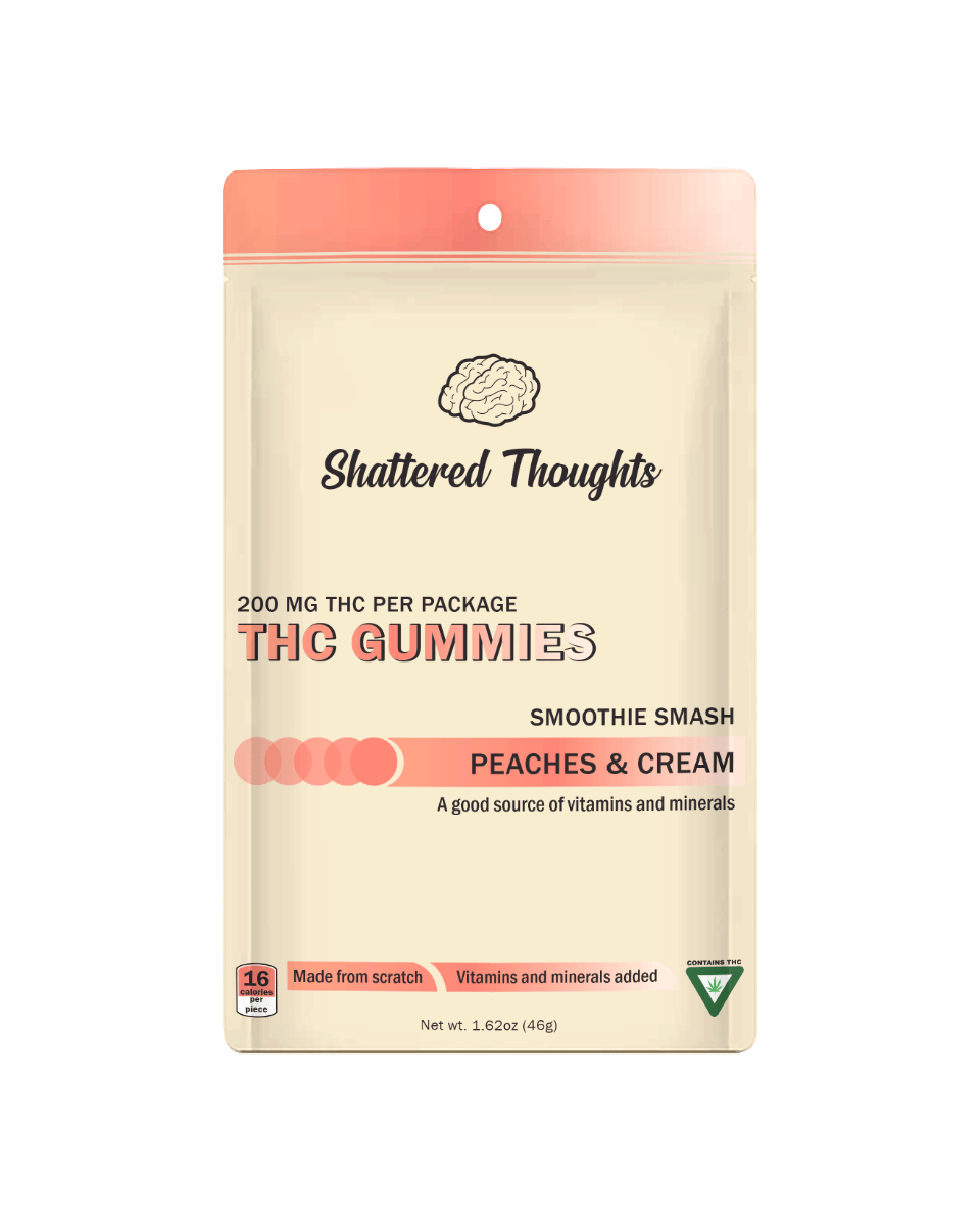 Shattered Thoughts - Shattered Thoughts | Peaches & Cream Gummies | 200mg | 10ct | 20mg/ea - 1