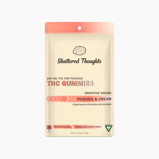 Shattered Thoughts - Shattered Thoughts | Peaches & Cream Gummies | 200mg | 10ct | 20mg/ea - 1