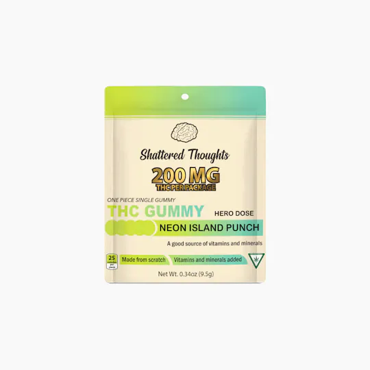 Shattered Thoughts - Shattered Thoughts | Neon Island Punch Single Gummy | 200mg - 1