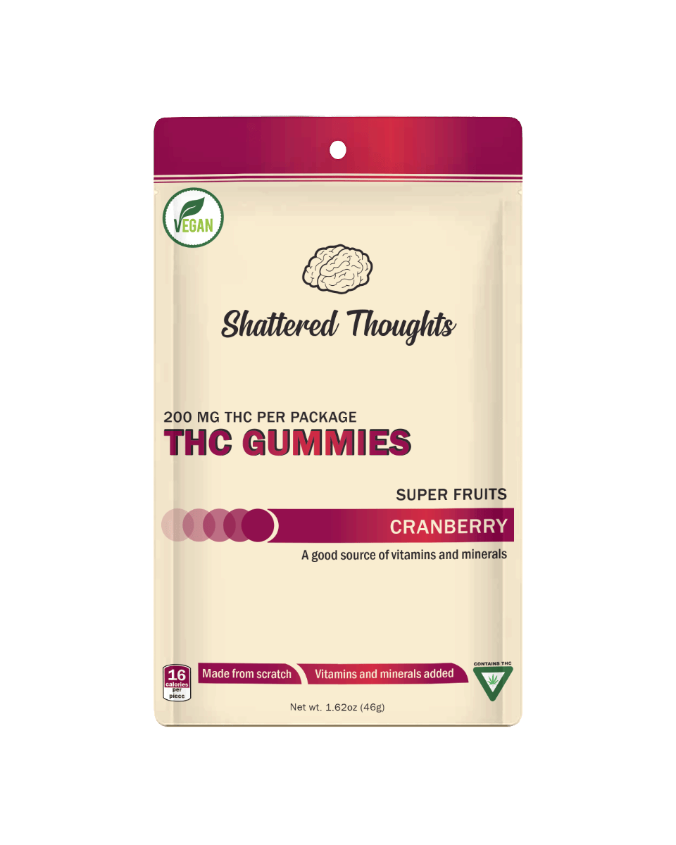 Shattered Thoughts - Shattered Thoughts | Cranberry Vegan Gummies | 200mg | 10ct | 20mg/ea - 1