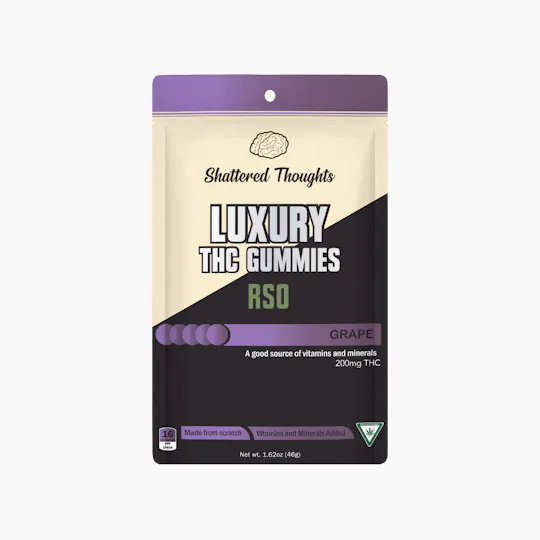 Shattered Thoughts - Shattered Thoughts | Grape RSO Gummies | 200mg | 10ct | 20mg/ea - 1