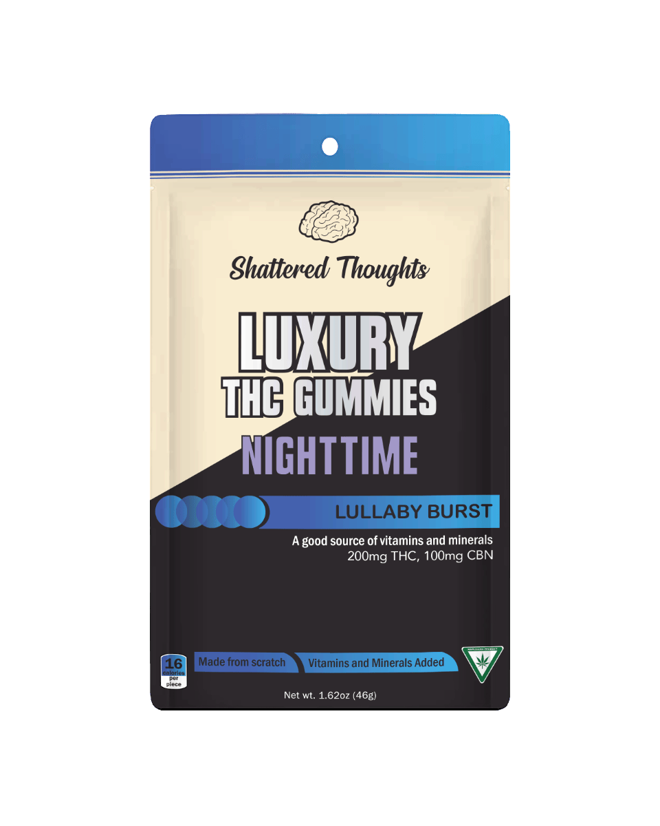 Shattered Thoughts - Lullaby Burst Nighttime Gummies | 2:1 THC:CBN | 200mg | 10ct | 20mg/ea - 1