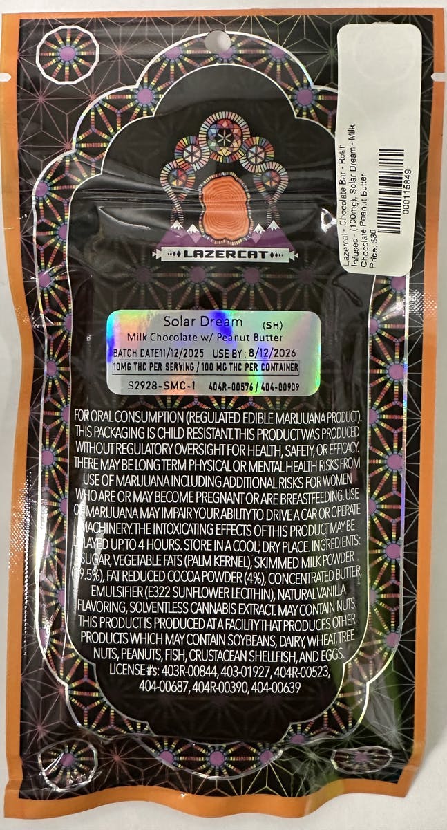 Lazercat - Lazercat | Solar Dreams Chocolates | 100mg | 10pk | 10mg/ea - 1