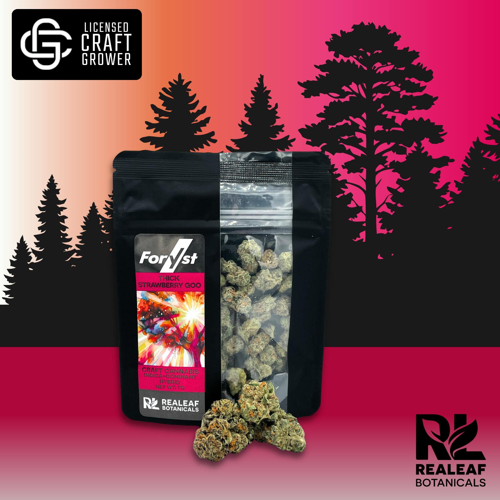 Realeaf Botanicals - Thick Strawberry Goo Foryst Flower 7g - 1
