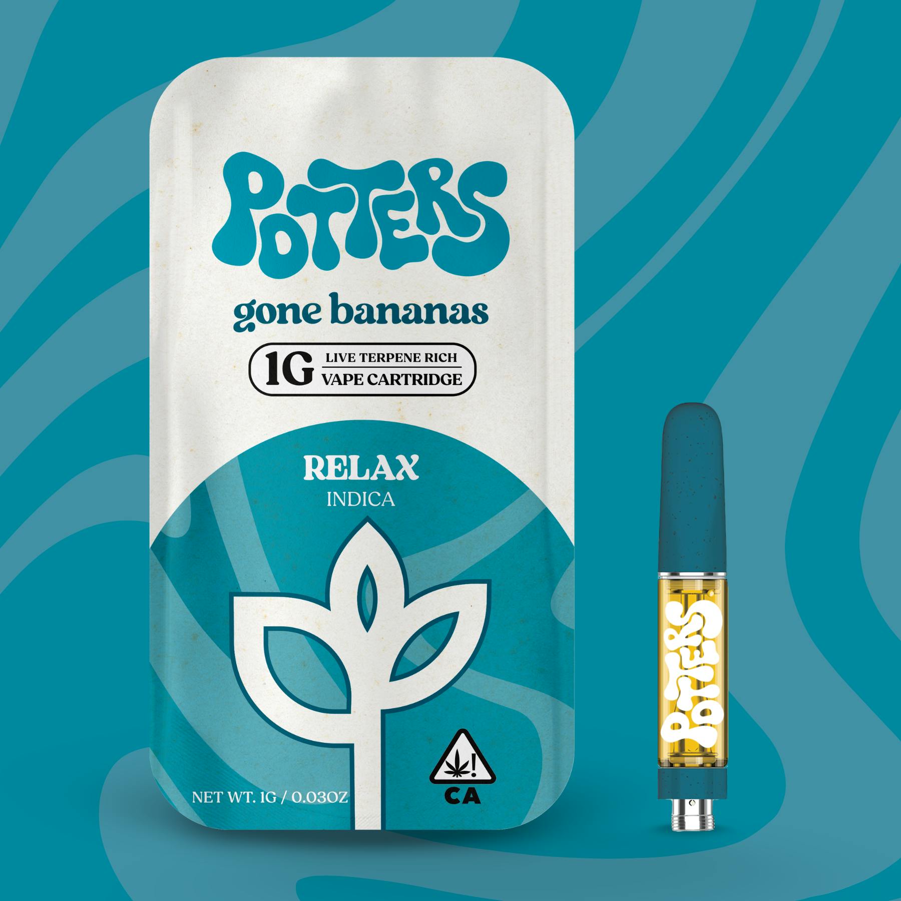 Potters - 1g | Live Resin Vape Cartridge | Gone Bananas - 1