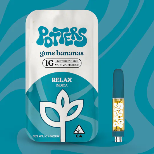 Potters - 1g | Live Resin Vape Cartridge | Gone Bananas - 1