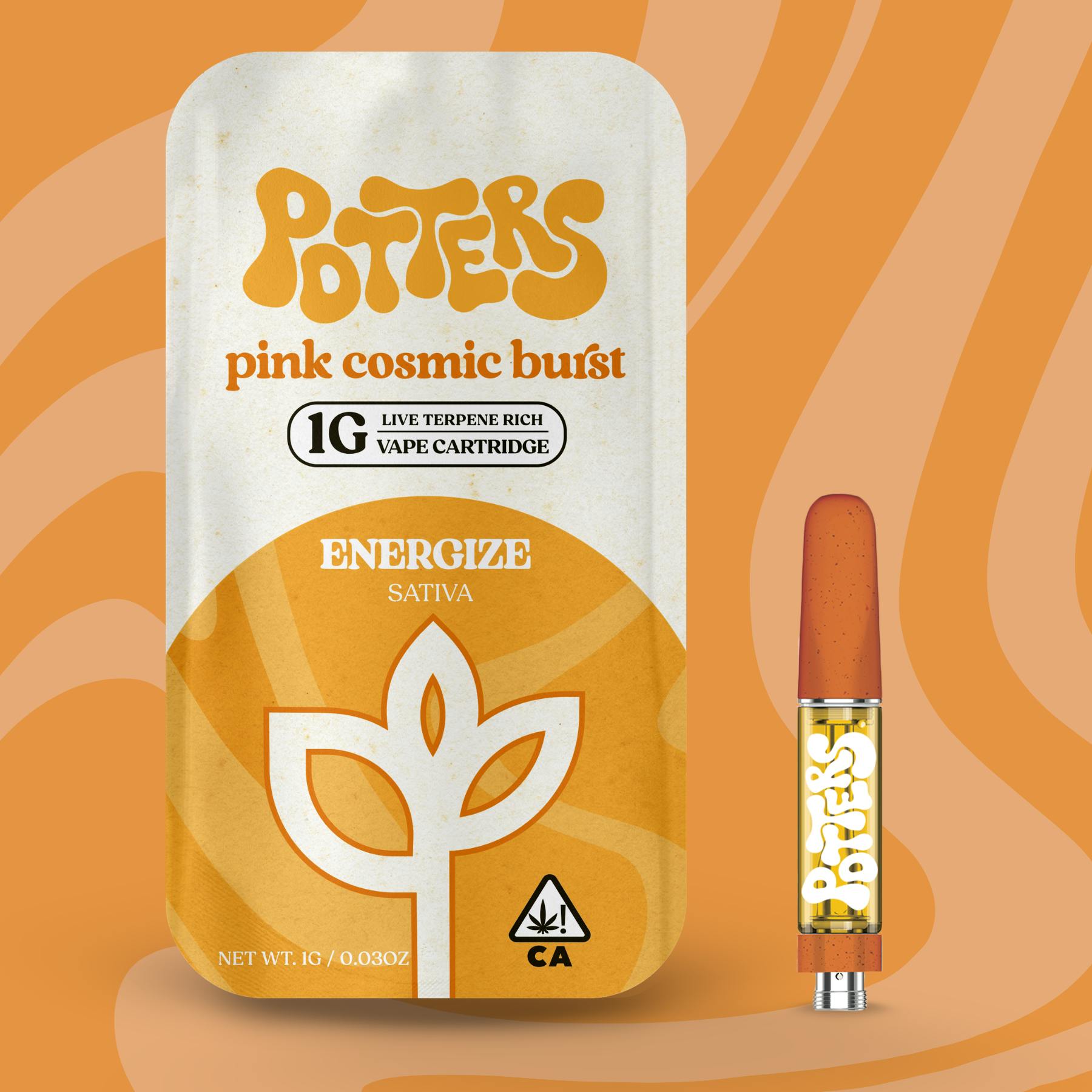 Potters - 1g | Live Resin Vape Cartridge | Pink Cosmic Burst - 1