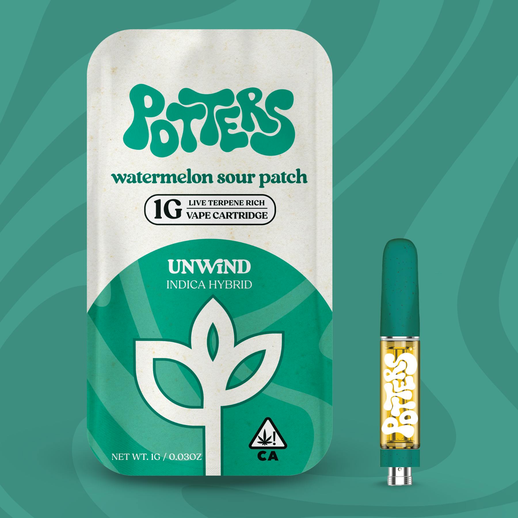 Potters - 1g | Live Resin Vape Cartridge | Watermelon Sour Patch - 1