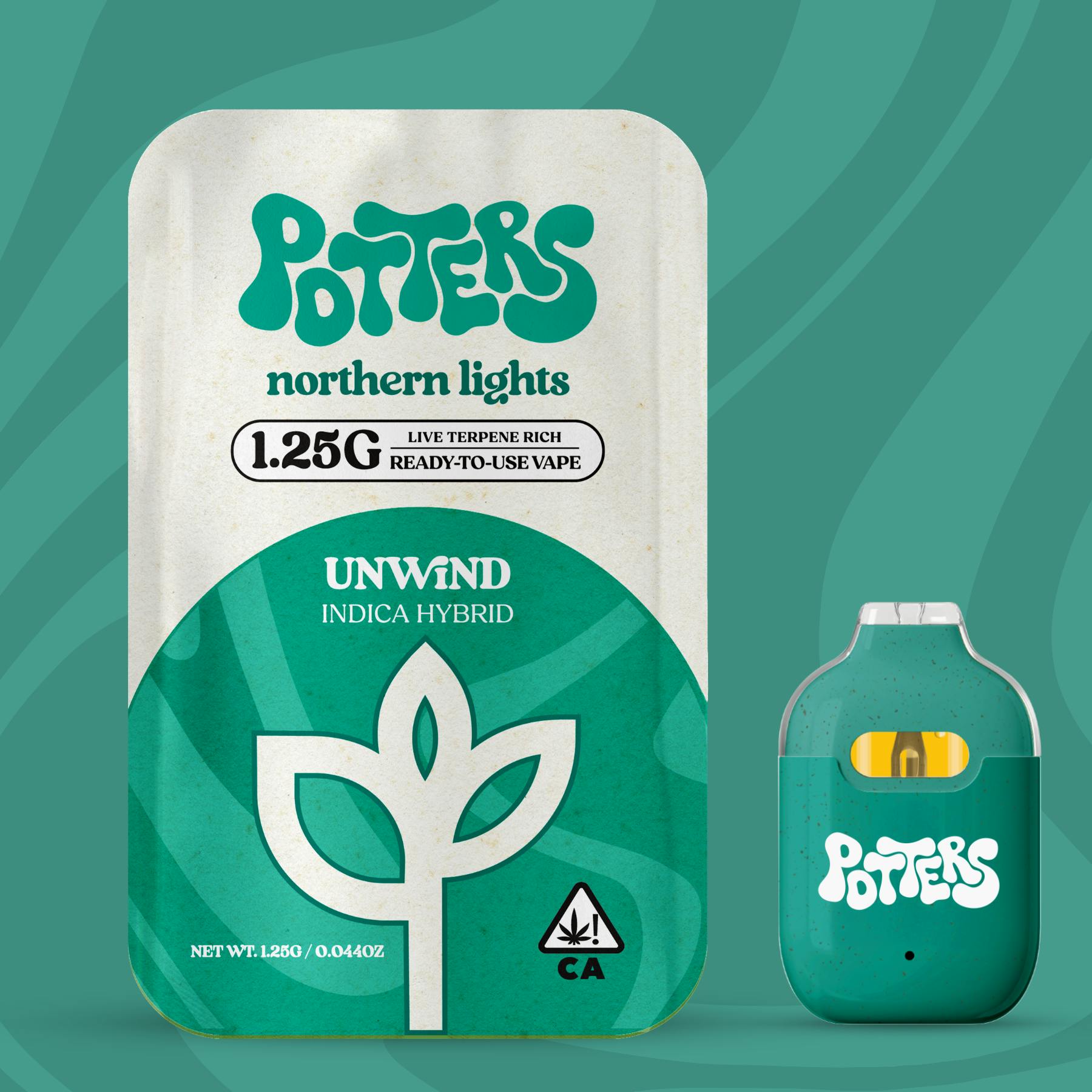 Potters - 1.25g | Live Resin RTU | Northern Lights - 1