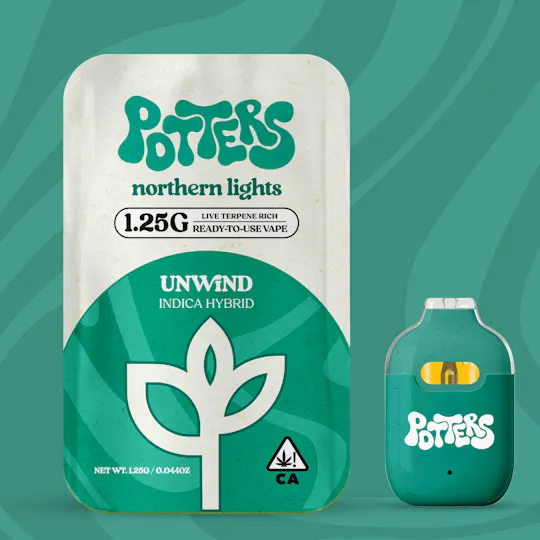 Potters - Northern Lights | Live Resin Disposable | 1.25g - 1