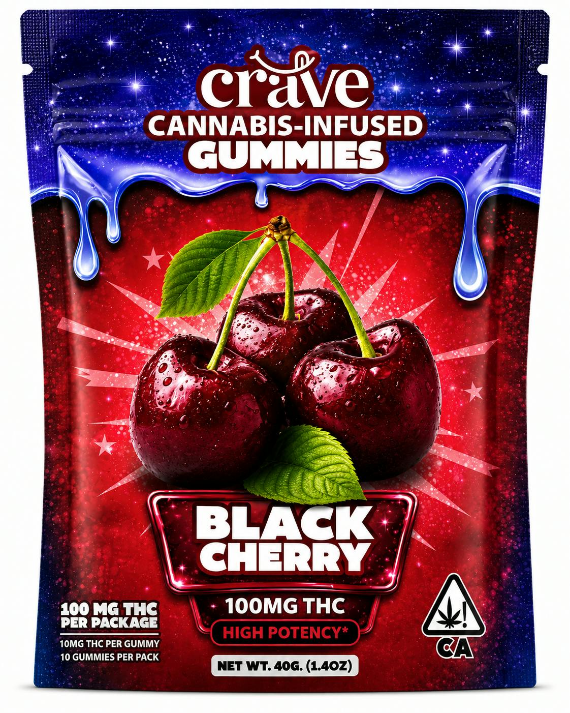 Crave Chocolate - Black Cherry Gummies 100mg - 1