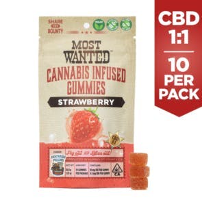 Most Wanted - Strawberry CBD 1:1 | Gummies | 100mg | 10mg/ea | 10pk - 1