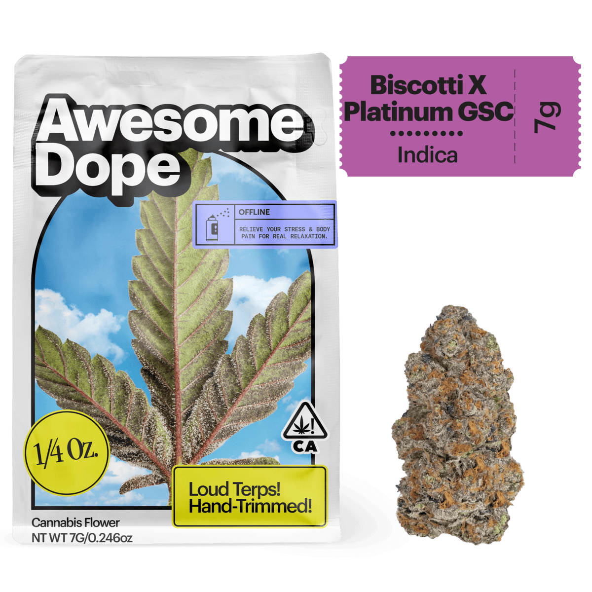 Awesome Dope - Awesome Dope | Biscotti + Platinum GSC | Big Buds | 7g - 1