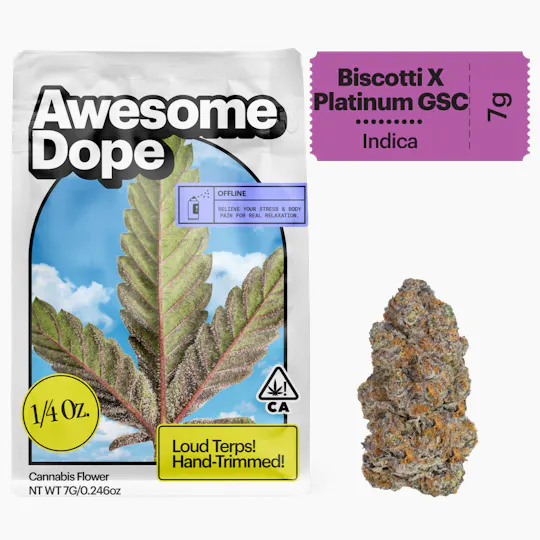 Awesome Dope - Awesome Dope | Biscotti + Platinum GSC | Big Buds | 7g - 1