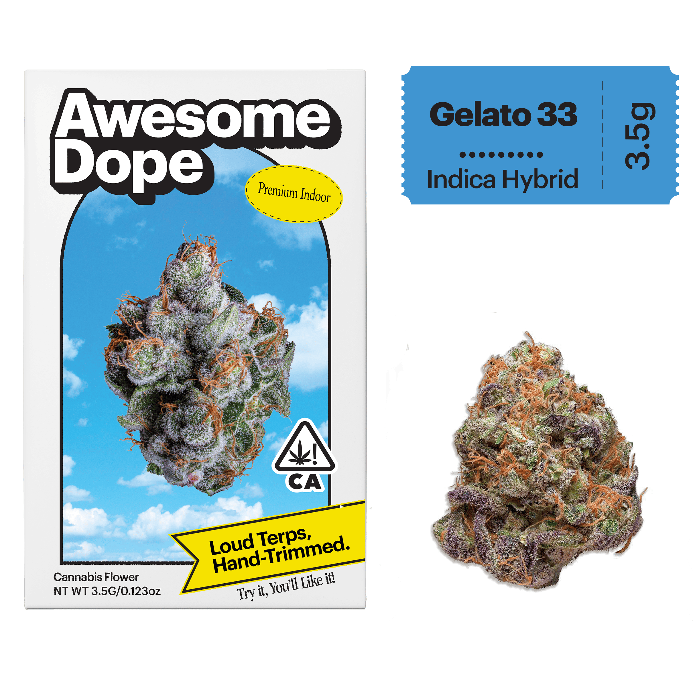 Awesome Dope - Awesome Dope | Gelato 33 | Premium Indoor Big Buds | 3.5g - 1