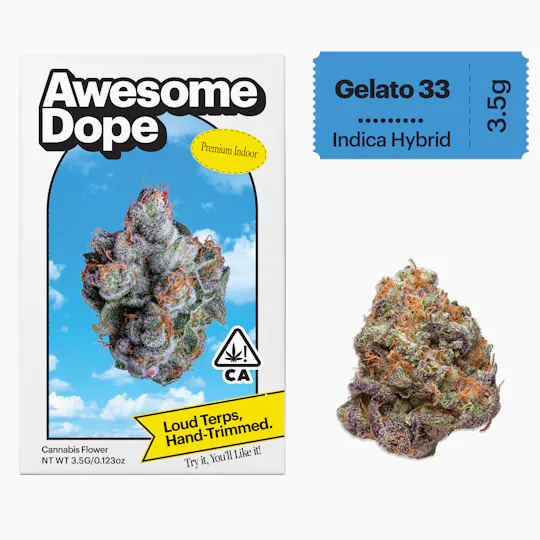 Awesome Dope - Awesome Dope | Gelato 33 | Premium Indoor Big Buds | 3.5g - 1