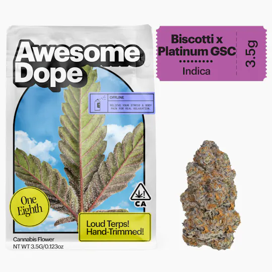 Awesome Dope - Awesome Dope | Biscotti + Platinum GSC | Big Buds | 3.5g - 1