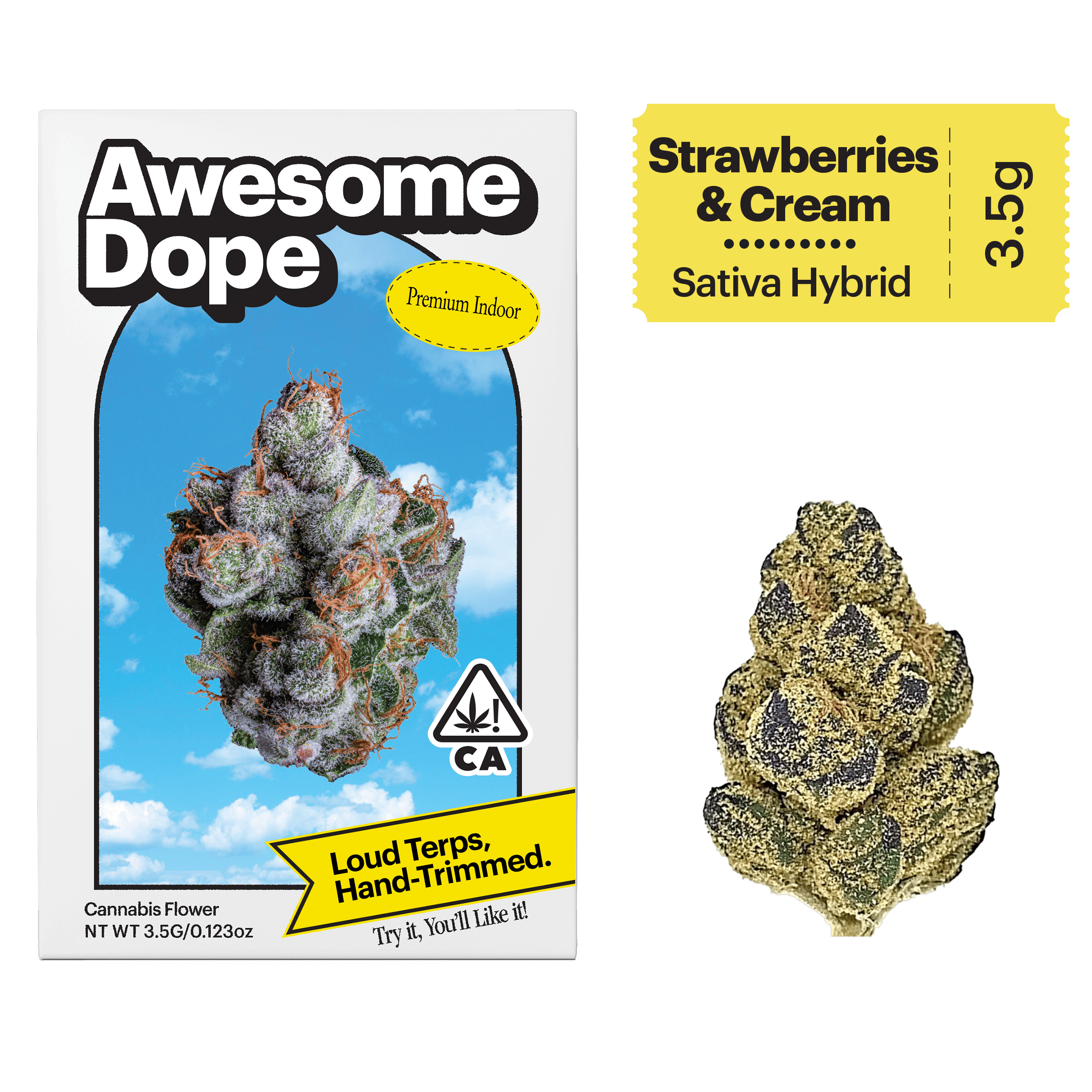 Awesome Dope - Awesome Dope | Strawberries & Cream | Premium Indoor Big Buds | 3.5g - 1