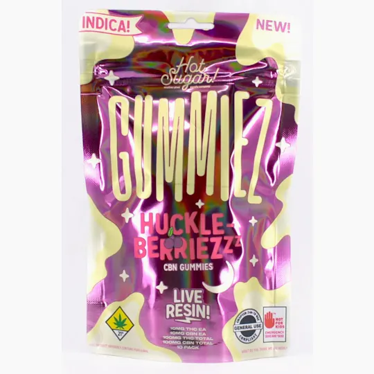 Phat Panda - Hot Sugar | Huckleberry 1:1 Gummiez | 100mg | 10ct | 10mg/ea - 1