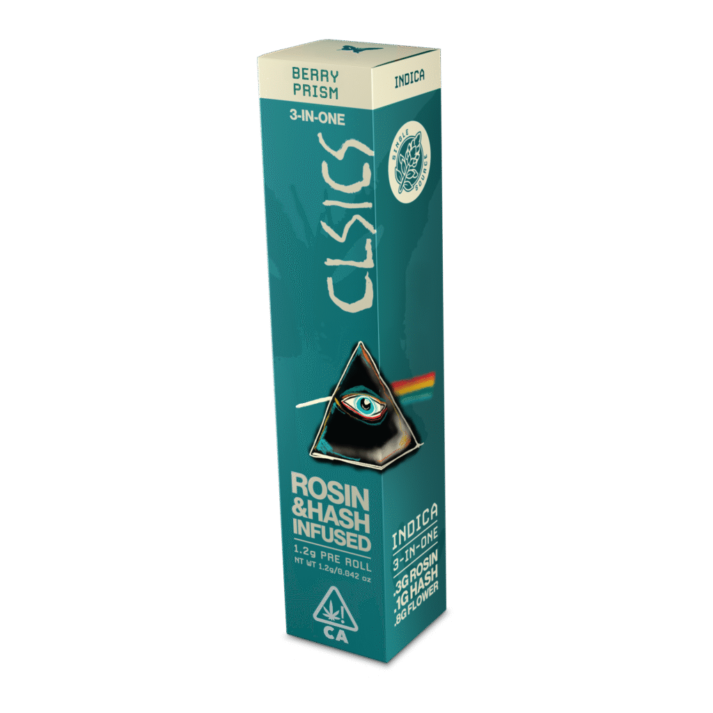 CLSICS Rosin & Rosin Infused Pre Rolls - CLSICS - Berry Prism - Trifecta Hash/Rosin/Flower Infused Joint - 1.2g - 1