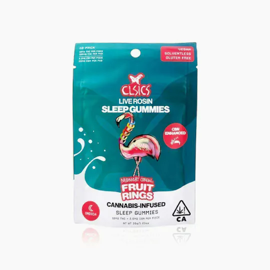 CLSICS Rosin & Rosin Infused Pre Rolls - CLSICS - Fruit Rings - Live Rosin Infused Gummies - 10ct - 1