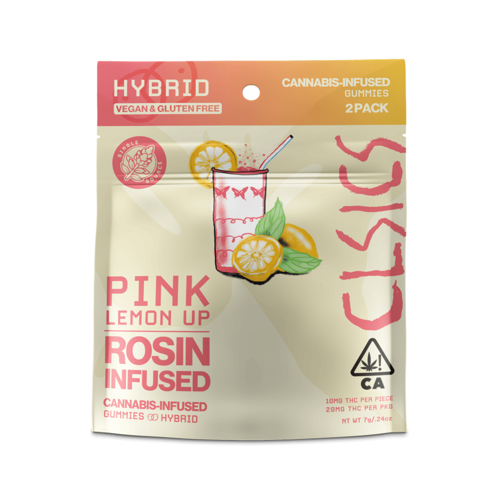 CLSICS Rosin & Rosin Infused Pre Rolls - CLSICS - Pink Lemon Up - Live Rosin Infused Gummies - 2ct - 1