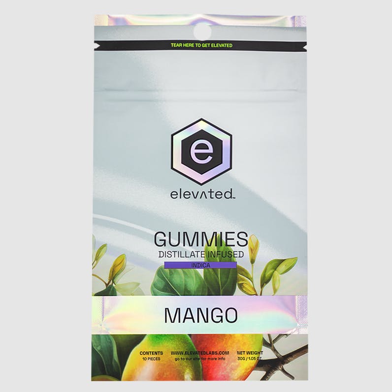 Elevated Labs - Elevated | Mango Distillate Infused Gummies | 500mg | 10ct | 50mg/ea - 1
