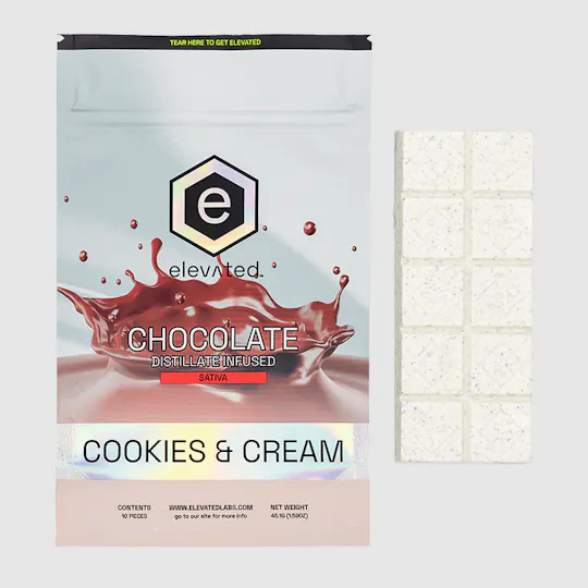 Elevated Labs - Elevated | Distillate Cookies & Cream Chocolate | 500mg | 10ct | 50mg/ea - 1