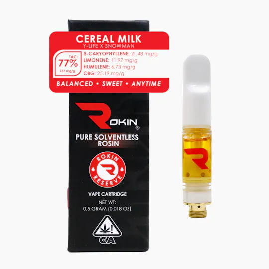 Rokin Cannabis - Rokin - Reserve Rosin - Cereal Milk - Cartridge 0.5g - 1